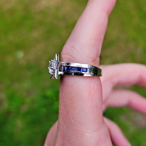 Star Lite Star Brite 925 Silver Blue Gem Ring - Picture 11 of 16